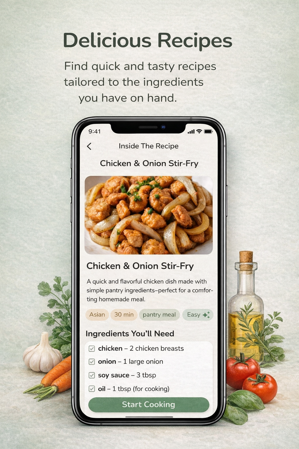 What's for Dins? recipe suggestions screen
